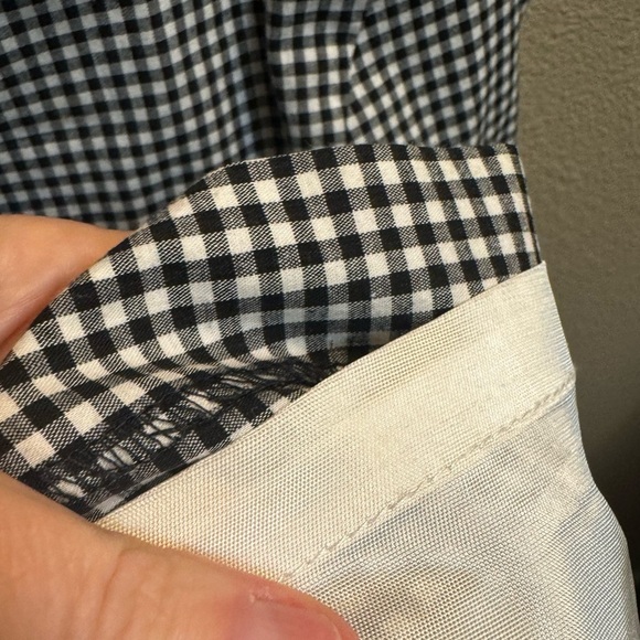 KAREN KANE Sleeveless Check Gingham Floral Black White Midi Lined Dress SZ 4 EUC - Picture 9 of 12